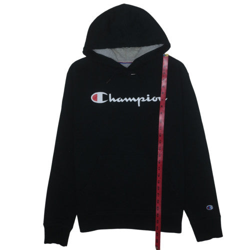 Champion Men's Black Pullover Hoodie M Regular Fit Logo Fleece