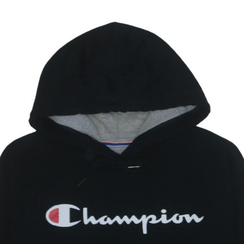 Champion Men's Black Pullover Hoodie M Regular Fit Logo Fleece
