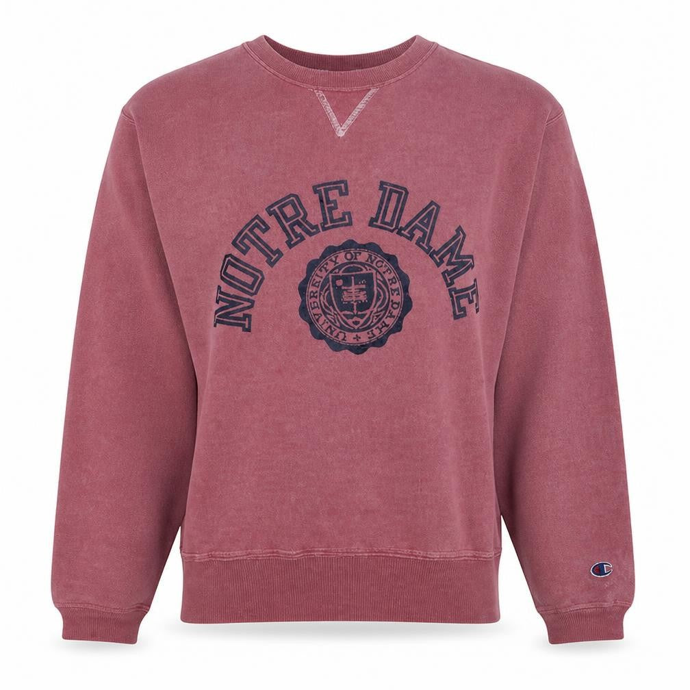 Champion Womens Pink Notre Dame Pullover Sweatshirt Large Cotton Blend