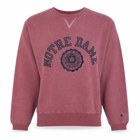 Champion Womens Pink Notre Dame Pullover Sweatshirt Large Cotton Blend