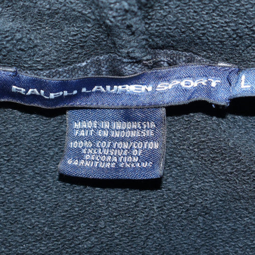 Ralph Lauren Sport Women's Black Full Zip Hoodie Size L Cotton