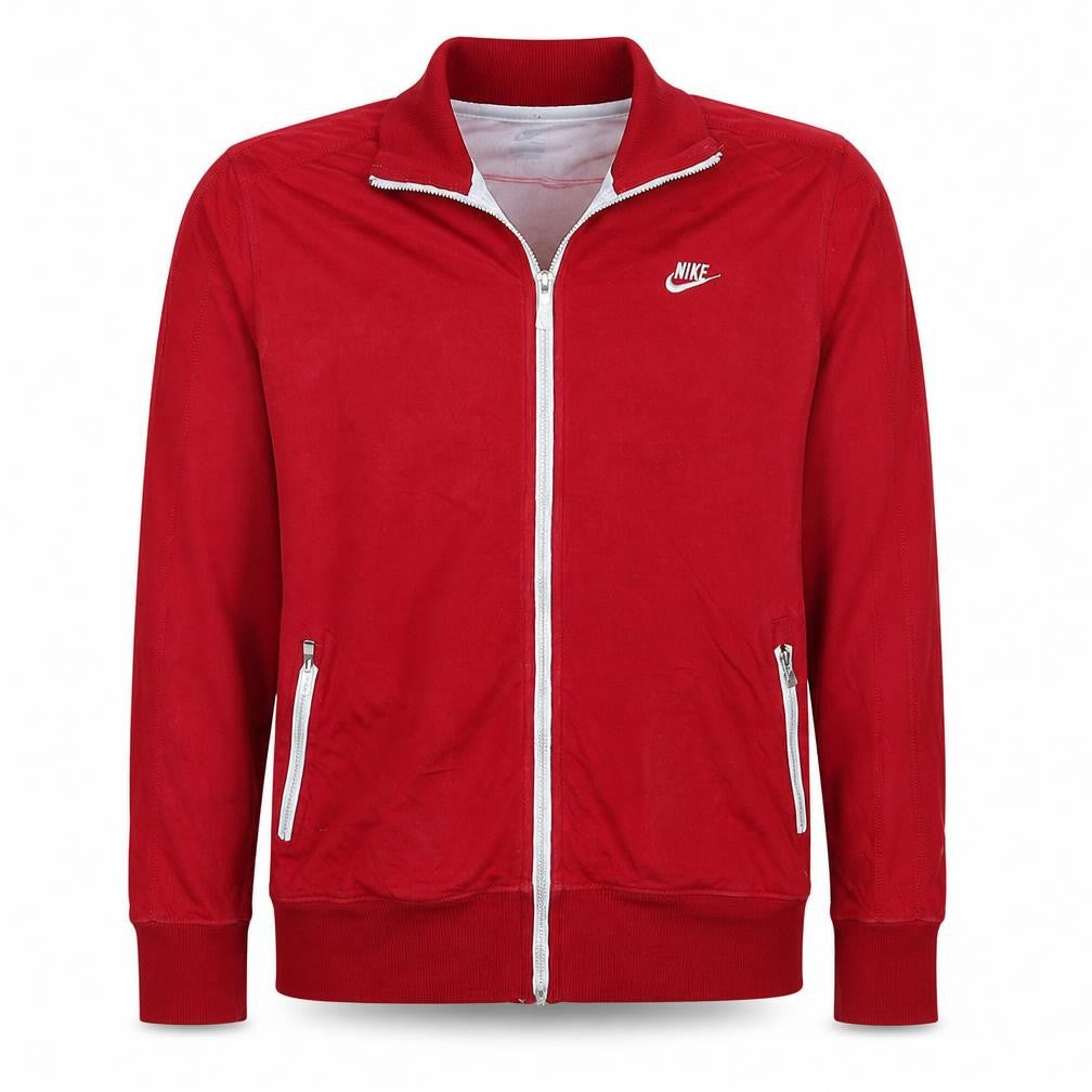 Nike Men's Red Full Zip Collared Sweatshirt Size L