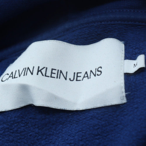 Calvin Klein Jeans Men's Blue Pullover Hoodie M Logo Cotton Fleece