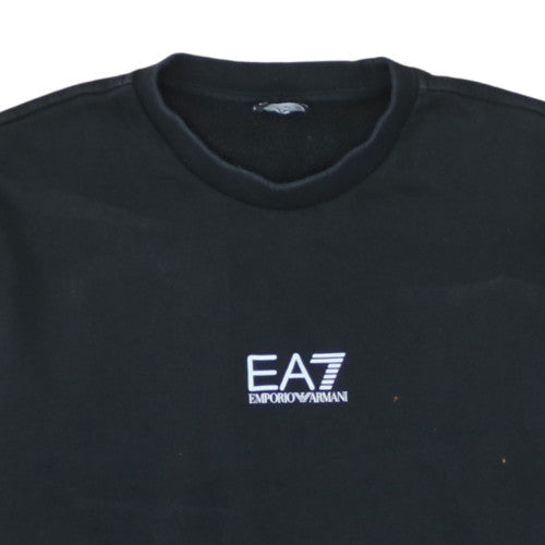 Emporio Armani EA7 Men's Black Logo Crew Neck Sweatshirt L