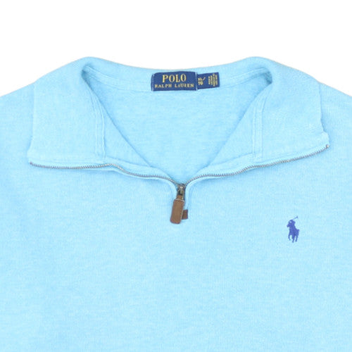 Polo Ralph Lauren Men's Blue XL 1/4 Zip Cotton Sweatshirt