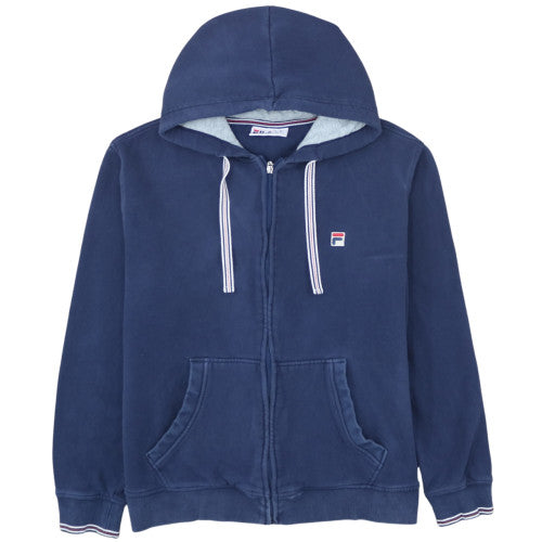 FILA Men’s Blue Full Zip Hoodie XL Cotton Blend Sportswear
