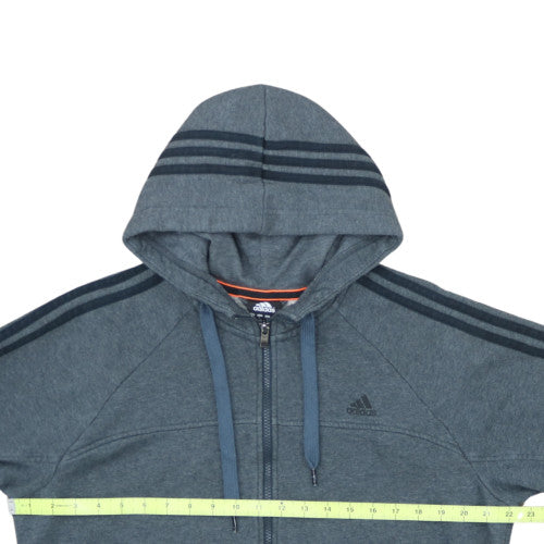 Adidas Mens Grey Full Zip Hoodie L Sportswear Fleece