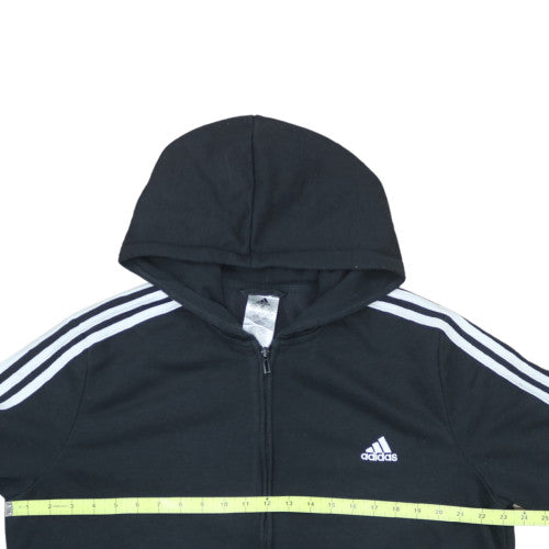 Adidas Womens Black 2XL Full Zip Hoodie with Stripes
