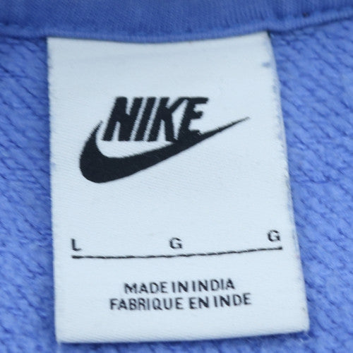 Nike Women’s Blue Pullover Hoodie L Cotton Fleece Sweatshirt
