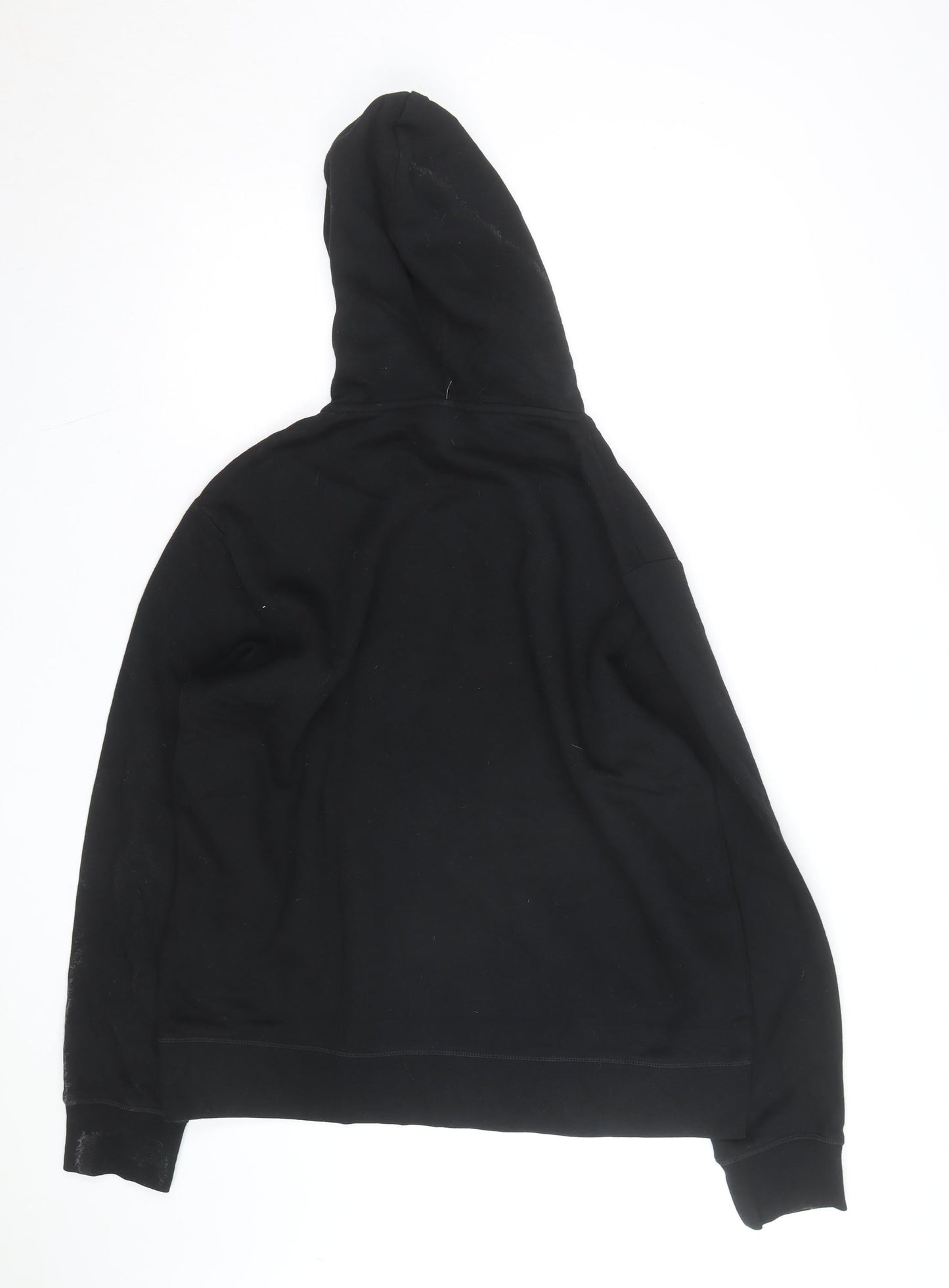 Reebok Men's Black Pullover Hoodie L Graphic Logo Fleece Sweatshirt