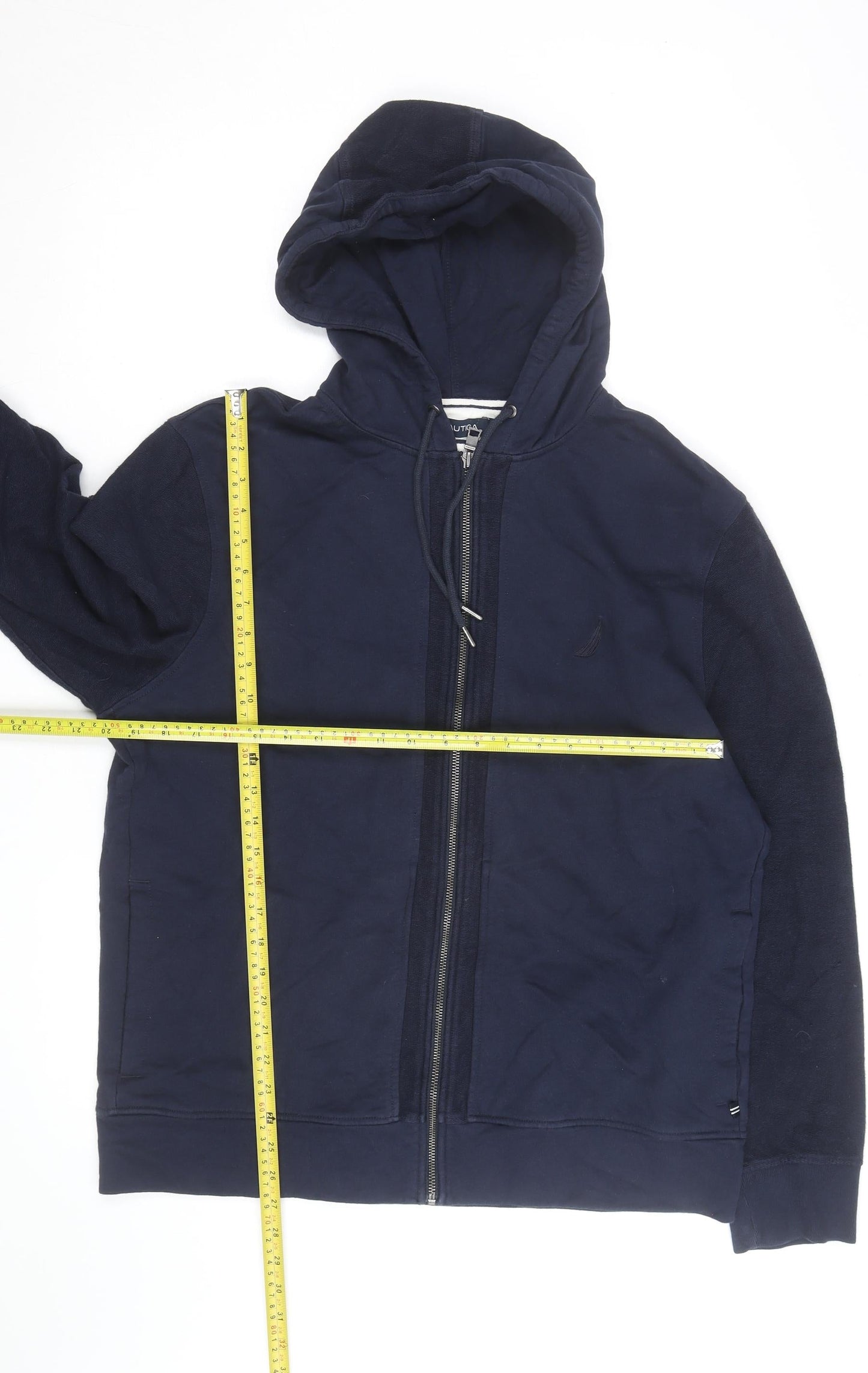 Nautica Mens Blue XL Full Zip Hoodie Sweatshirt