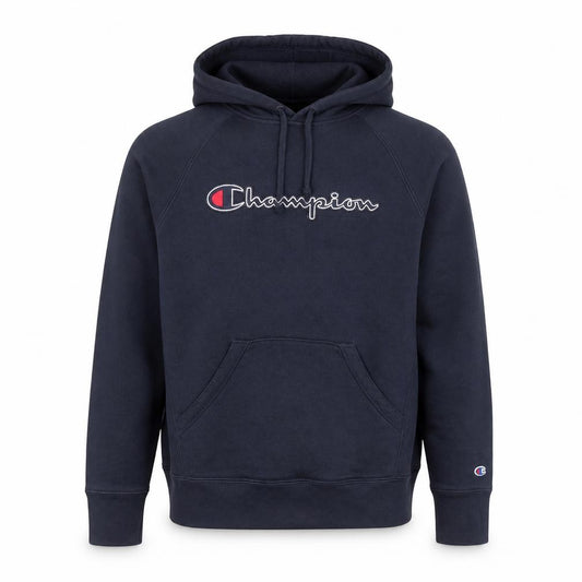 Champion Men's Blue Pullover Hoodie S Embroidered Logo Fleece