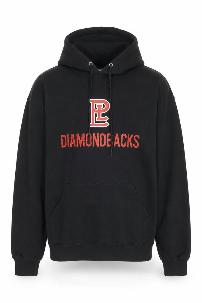 Jerzees Mens Black Pullover Hoodie M College Graphic Fleece