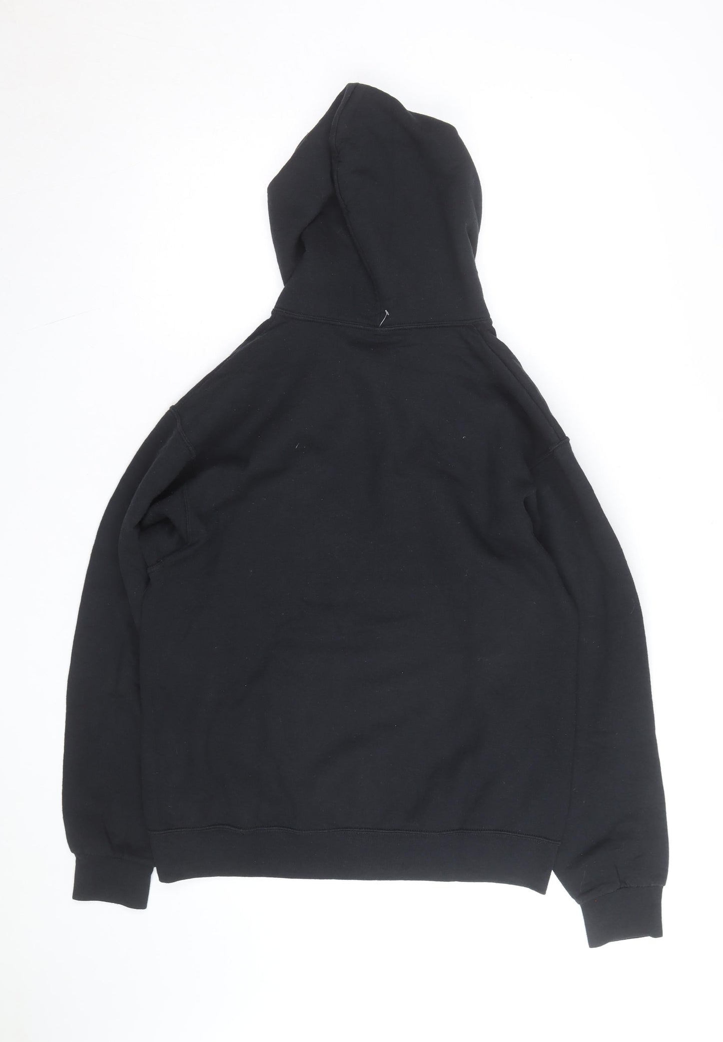 Jerzees Mens Black Pullover Hoodie M College Graphic Fleece