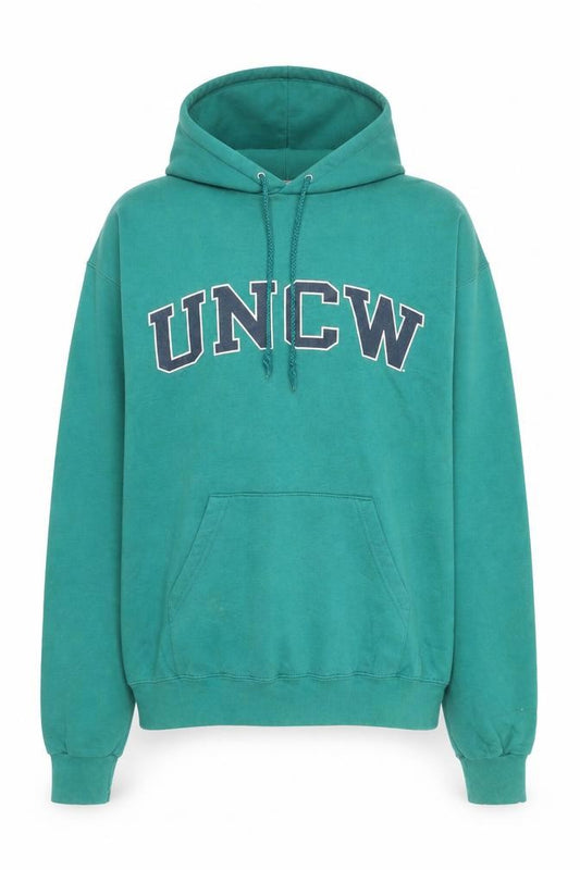 Champion Men's Green UNCW Pullover Hoodie Size M Vintage College Style