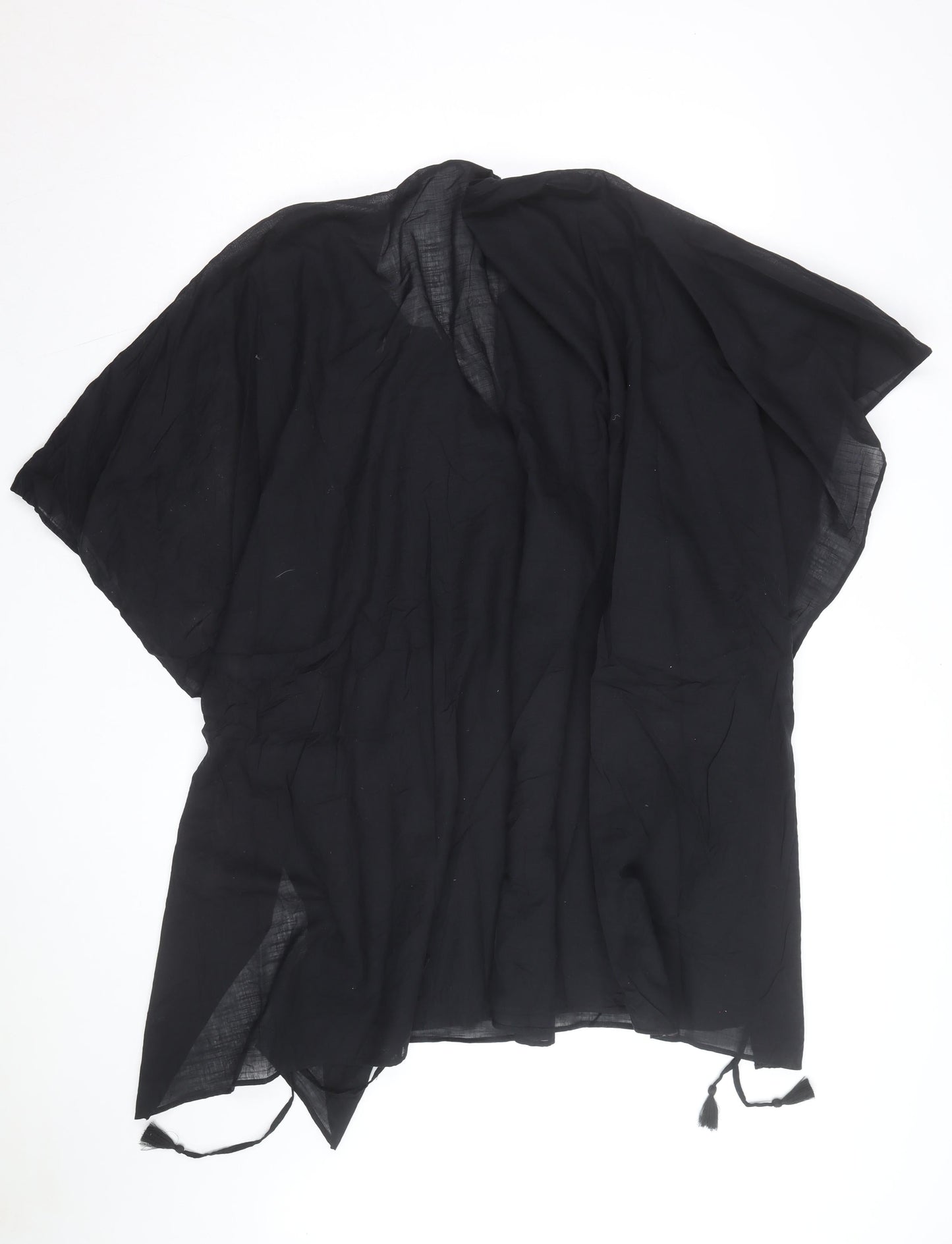 Marks and Spencer Womens Black Cotton Tunic Blouse XL Beachwear