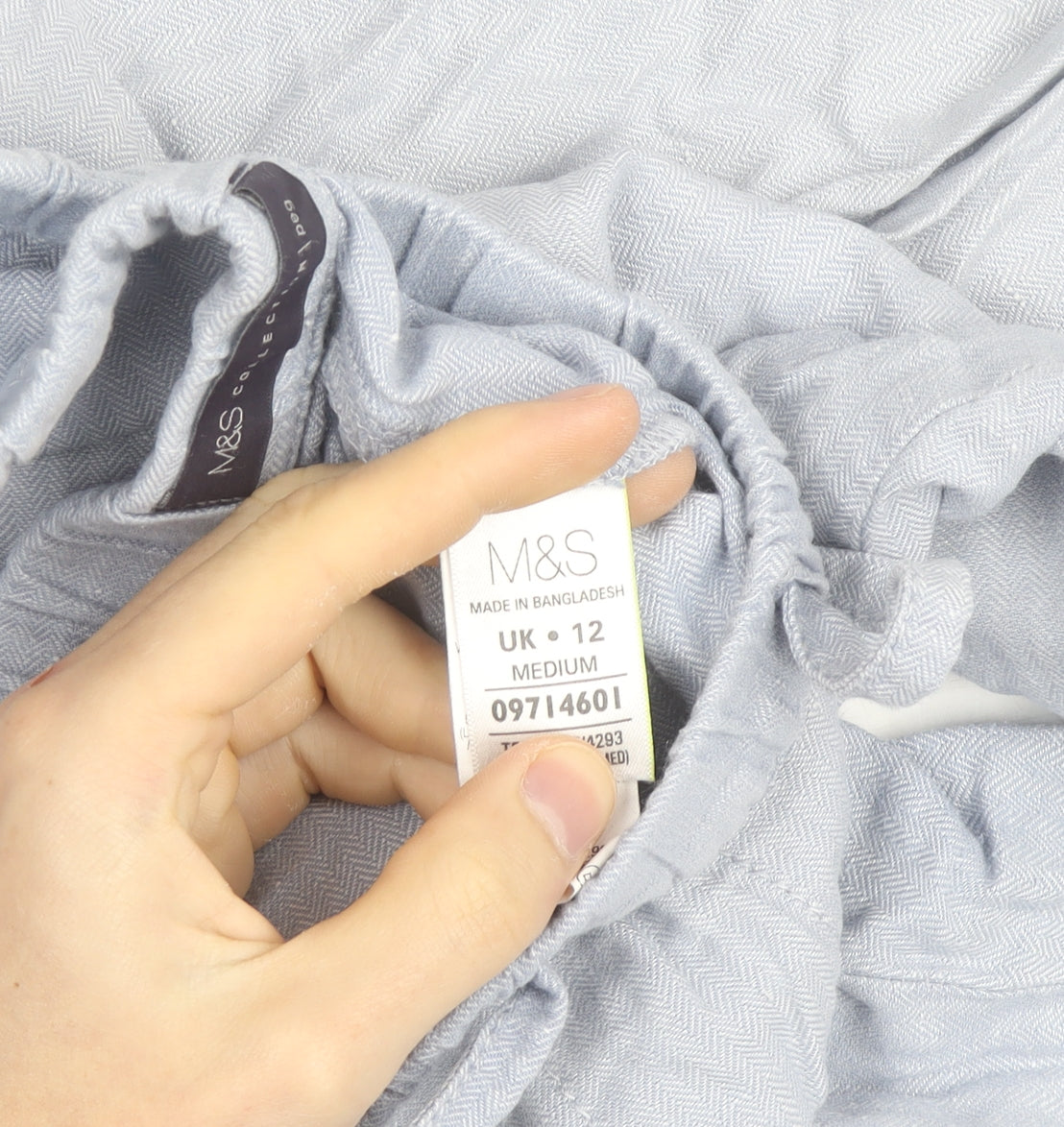 Marks and Spencer Womens Blue Linen Blend Jogger Trousers Size 12