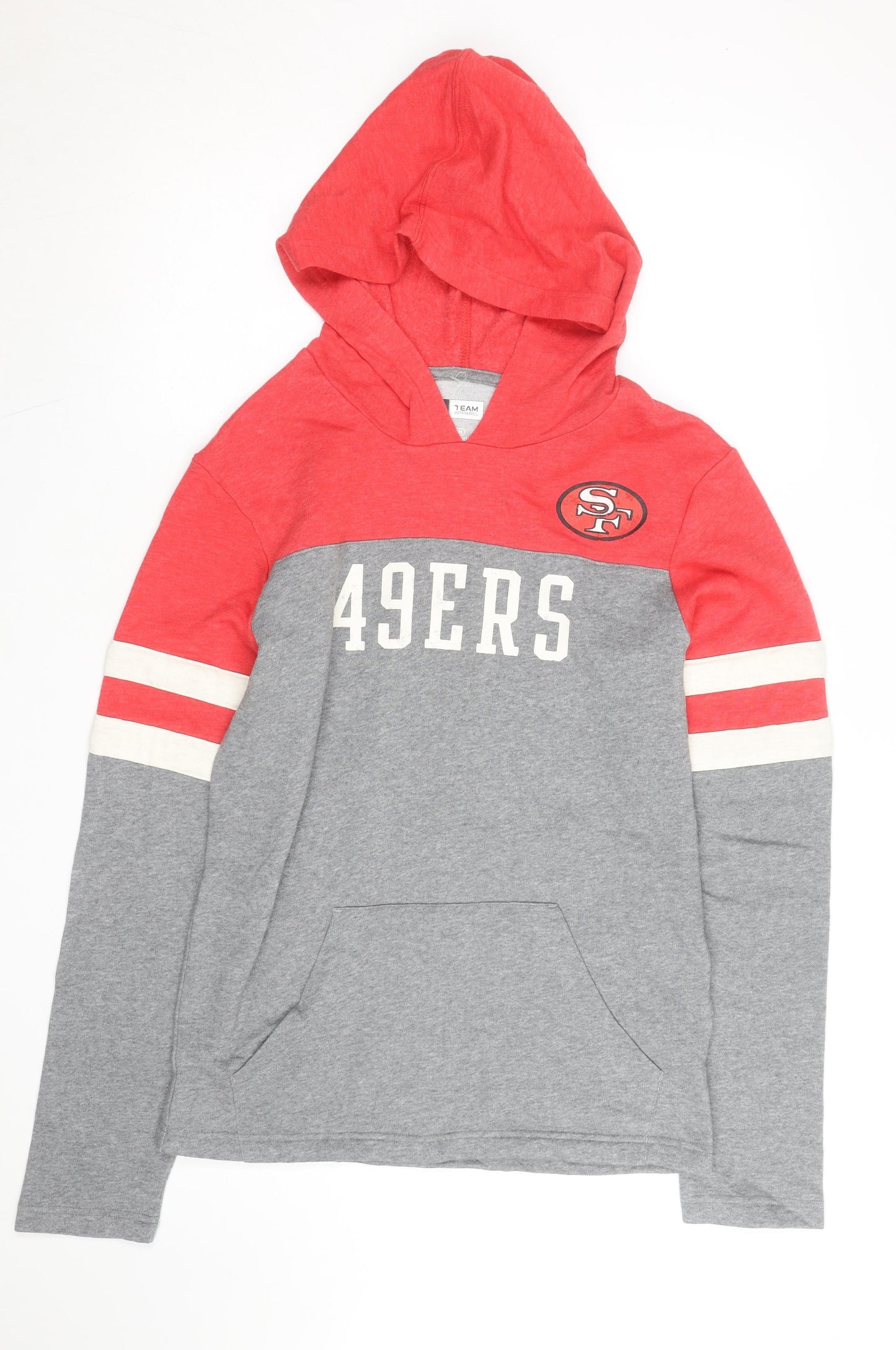 NFL Team Apparel Men’s Red Grey 49ers Pullover Hoodie Size S