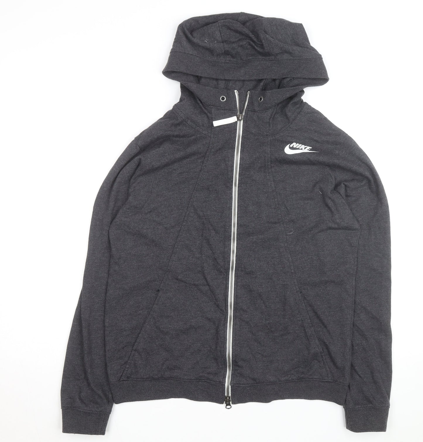 Nike Men's Grey Full Zip Hoodie L Regular Fit Sportswear