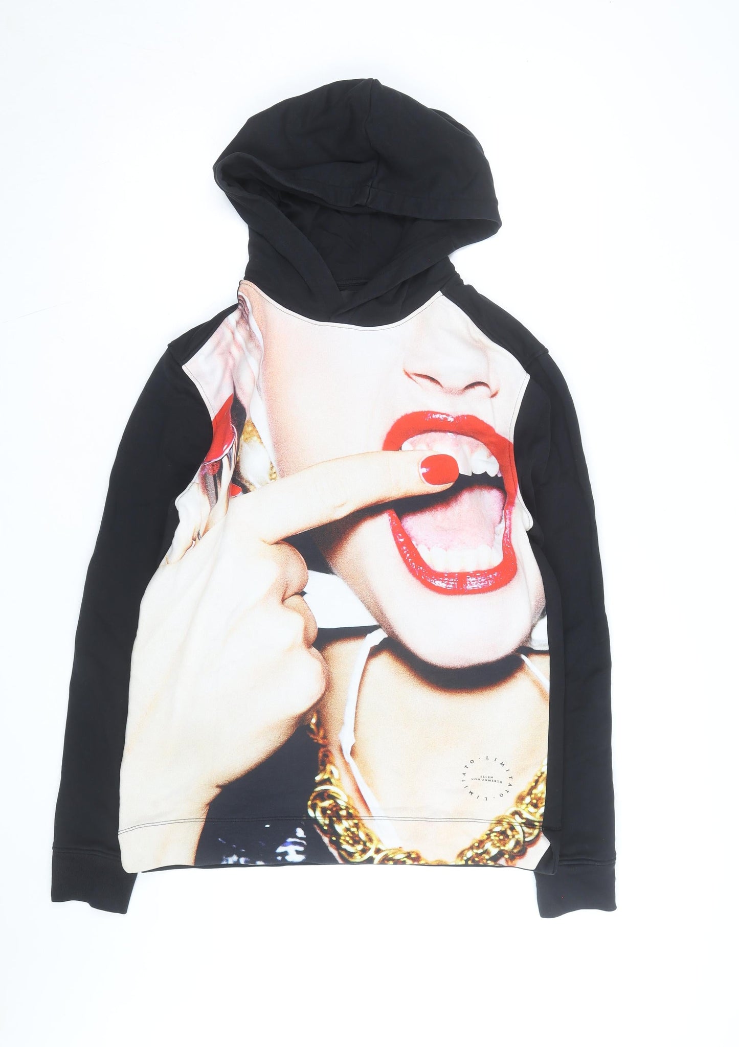 Limitato Ellen Von Unwerth Black Graphic Hoodie Women’s M Cotton