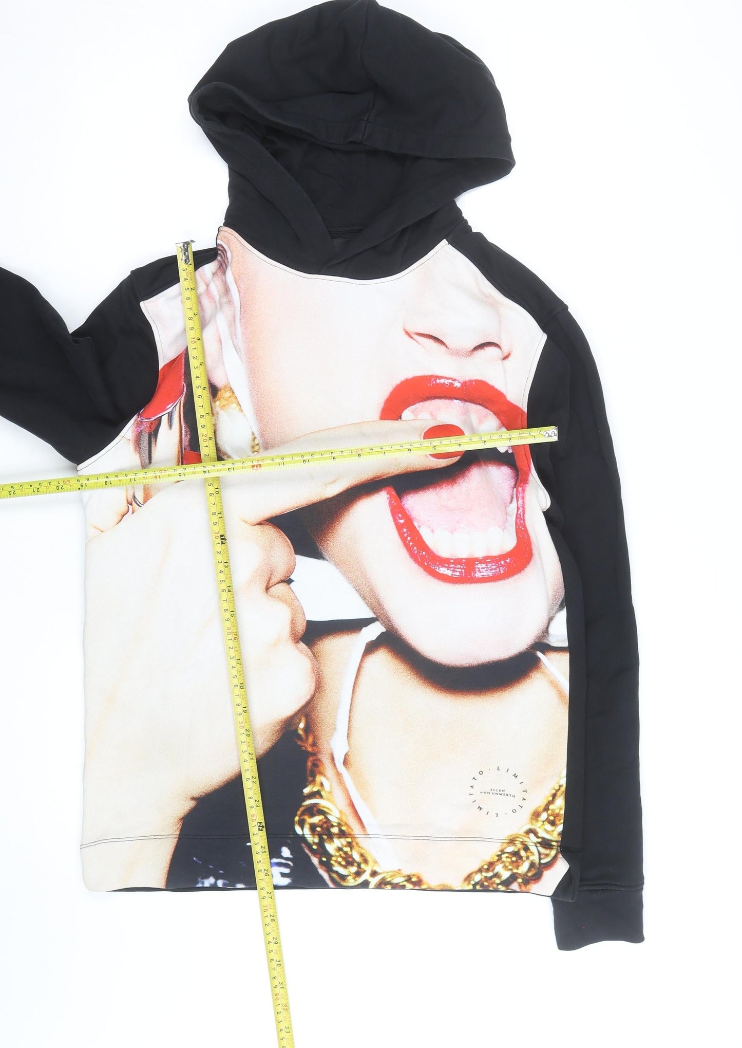 Limitato Ellen Von Unwerth Black Graphic Hoodie Women’s M Cotton