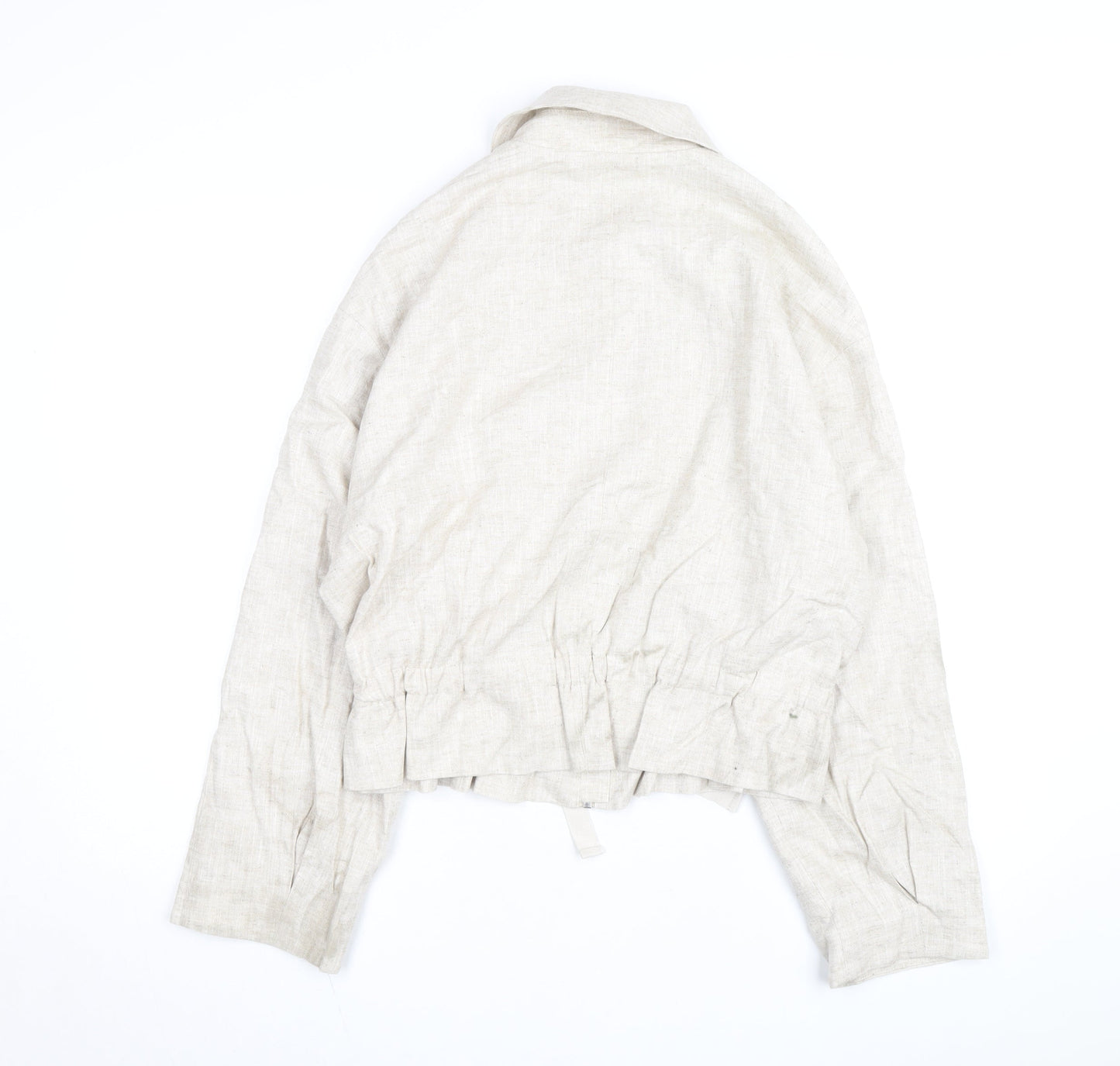 Marks and Spencer Women’s Beige Linen Blend Zip Short Jacket Size 8