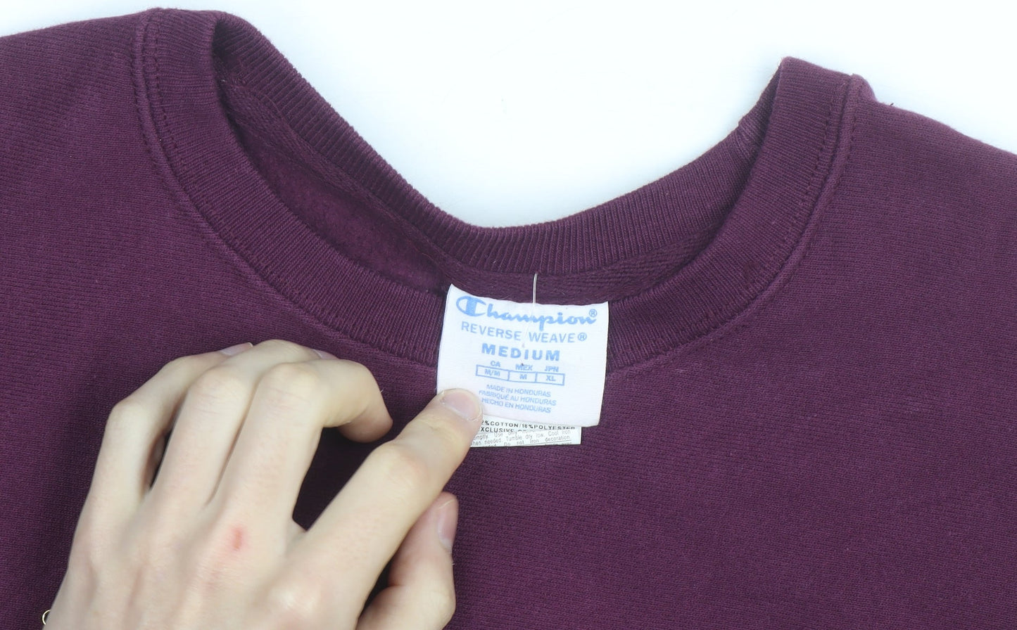 Champion Men's Purple Reverse Weave Crew Neck Sweatshirt Medium