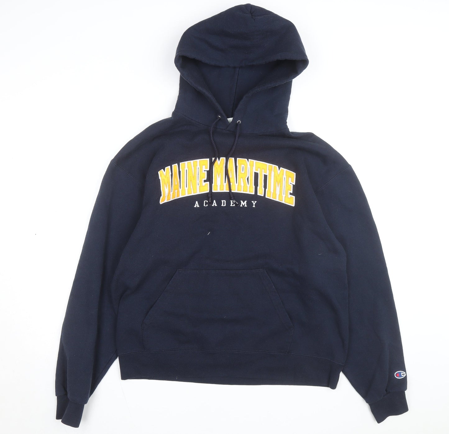 Champion Men's Blue Pullover Hoodie L Maine Maritime Academy Fleece