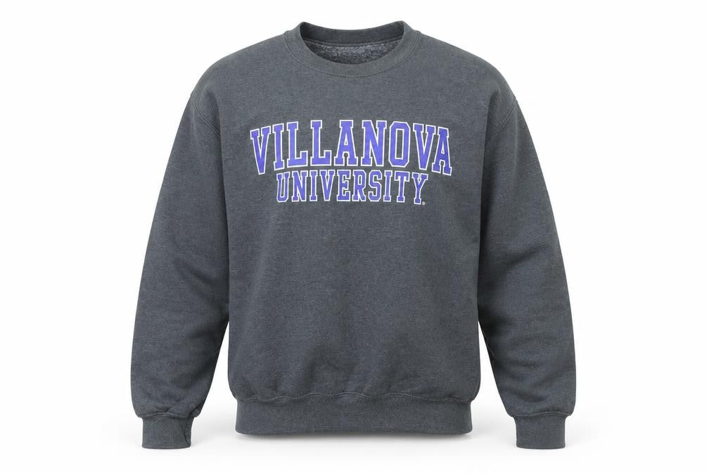 MV Sport Men Grey Villanova University Crew Neck Sweatshirt M