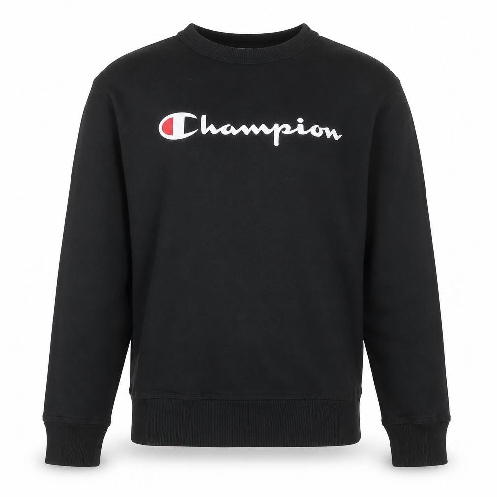 Champion Men's Black Crew Neck Logo Sweatshirt Size S