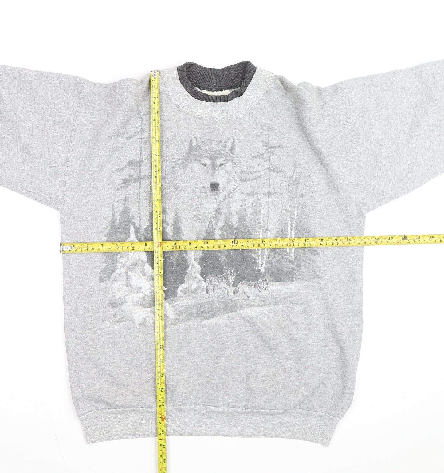 Ernie’s Glen Men’s Grey Wolf Graphic Pullover Sweatshirt M