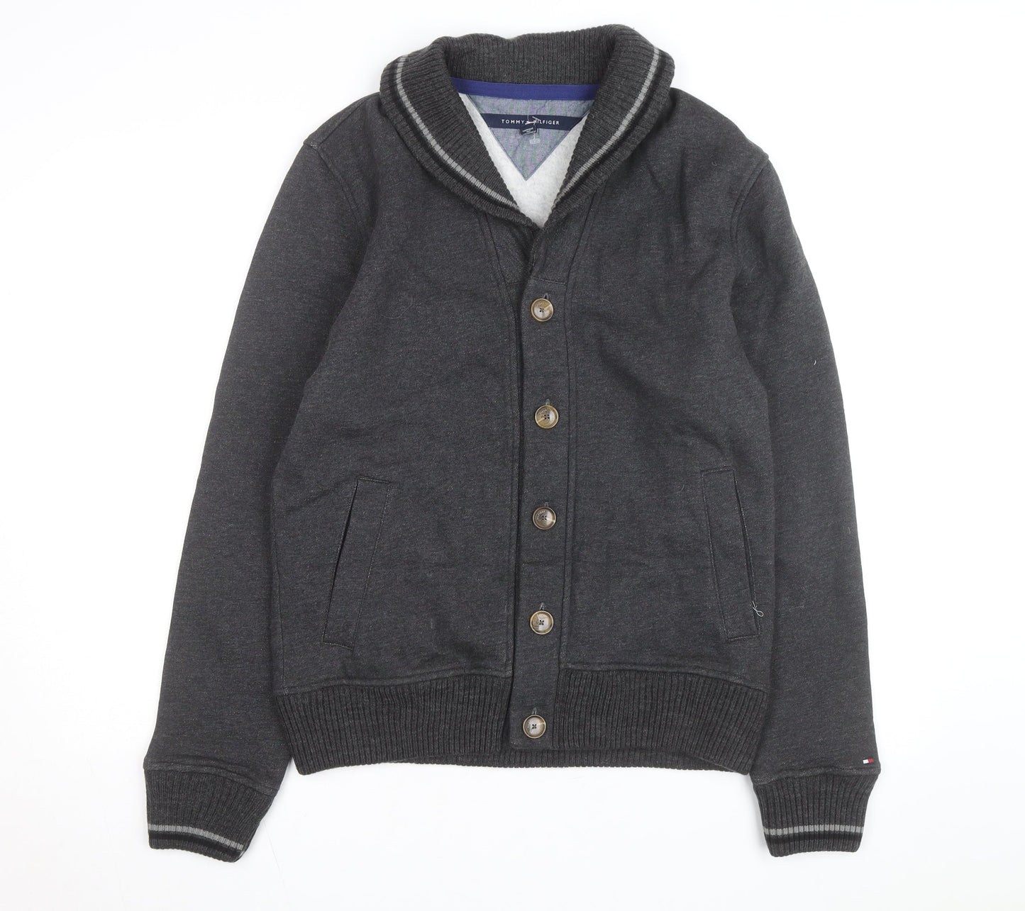 Tommy Hilfiger Men's Grey Shawl Collar Button Cardigan Size M