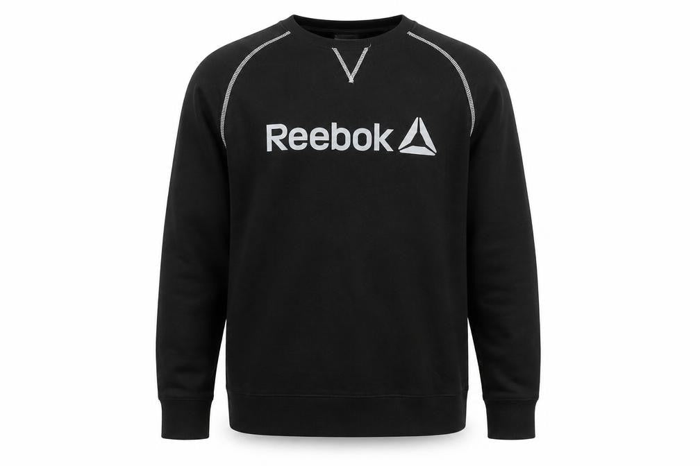 Reebok Men's Black Medium Pullover Sweatshirt Crew Neck Sportswear
