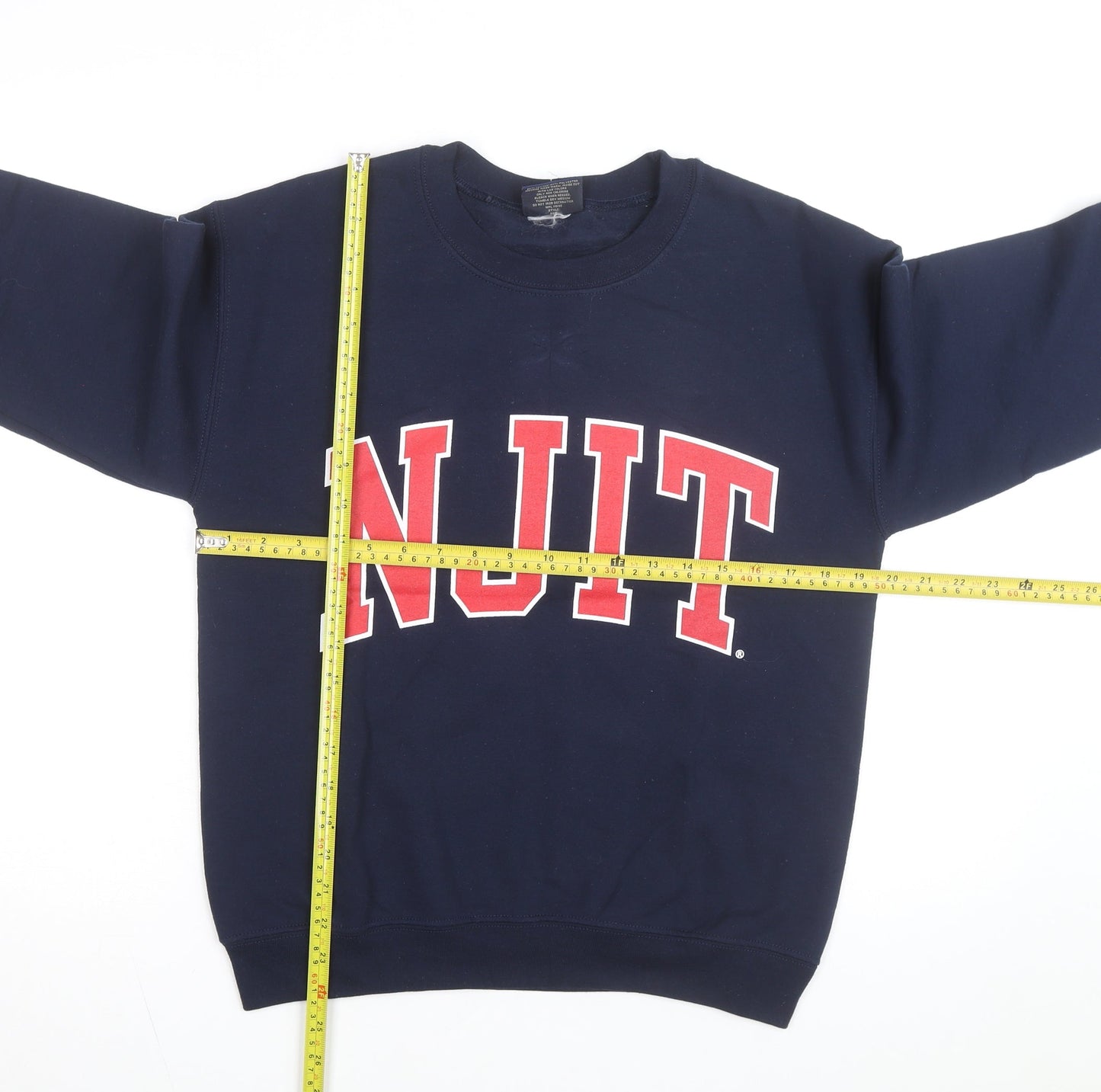 MV Sport Men's Blue NJIT Logo Crew Neck Sweatshirt Size S