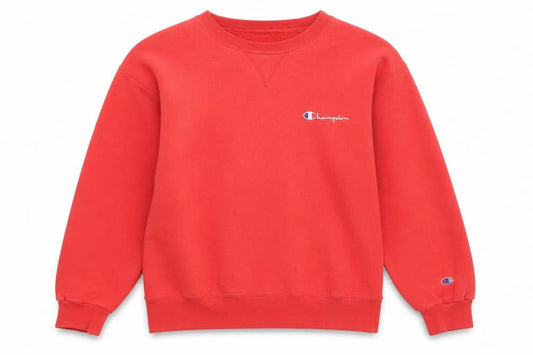 Champion Mens Red Pullover Sweatshirt L Crew Neck Fleece Retro