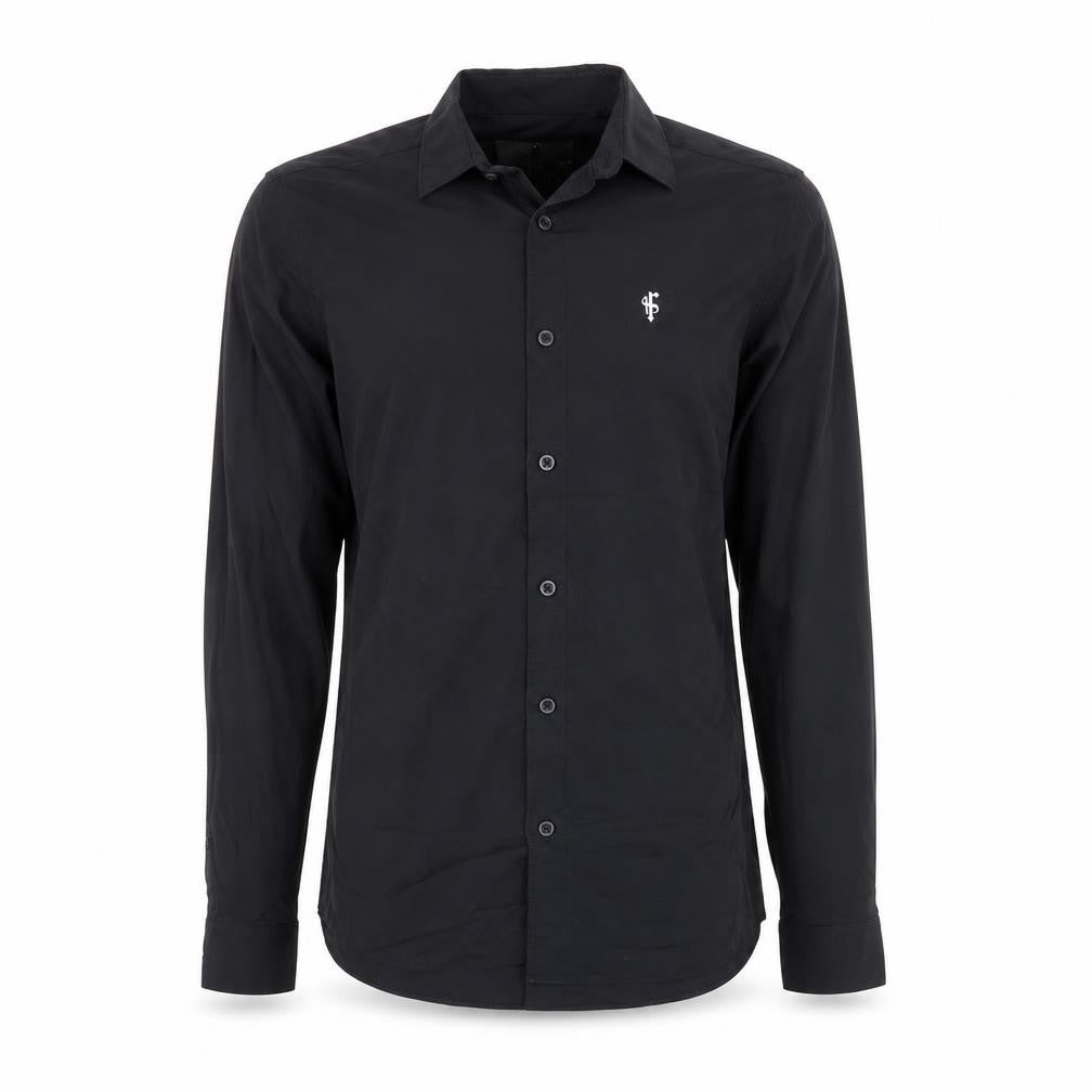 Father Sons Men's Black Slim Fit Stretch Button-Up Shirt S