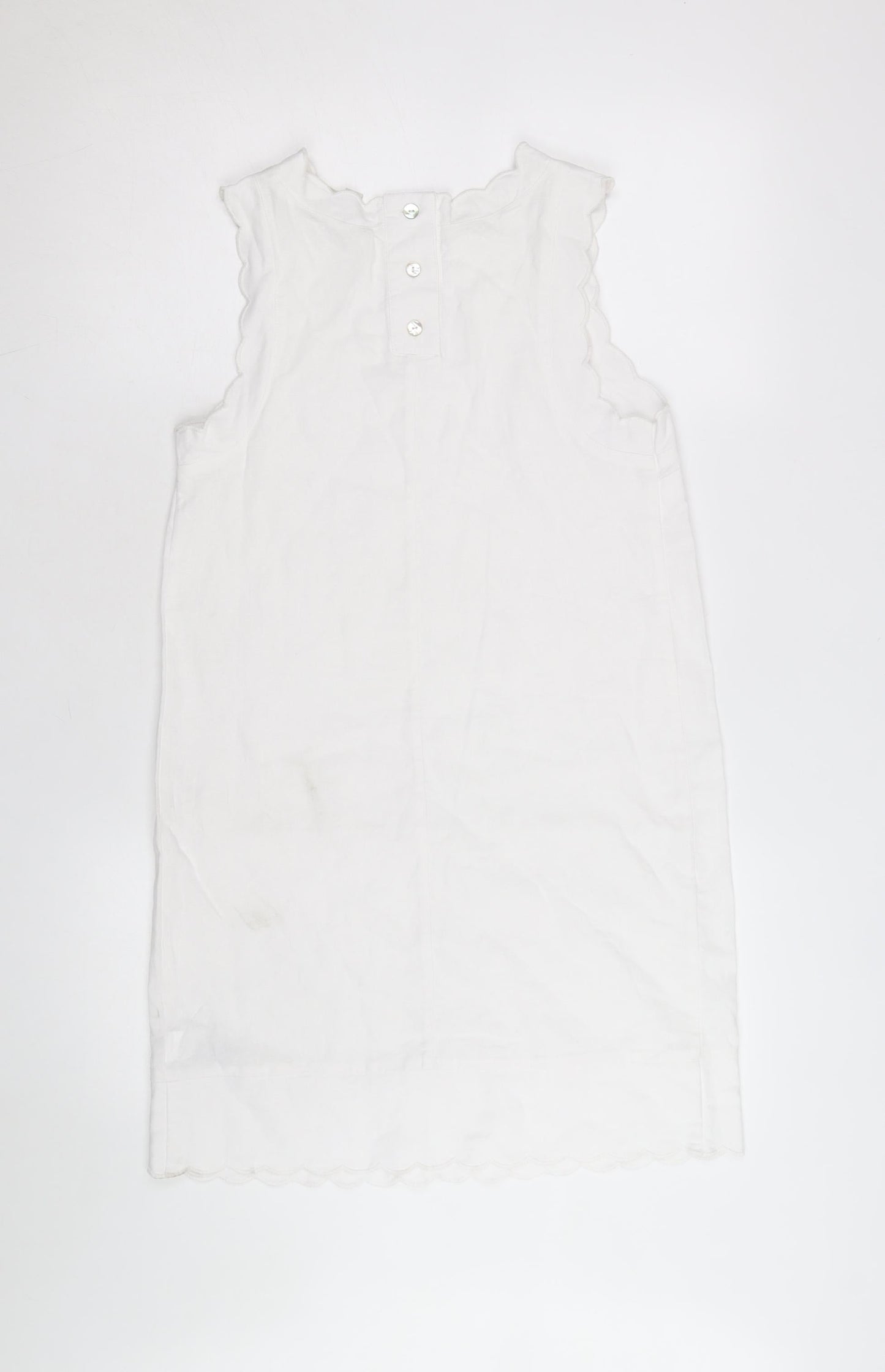 Marks and Spencer Women's White Linen Shift Dress Size 6