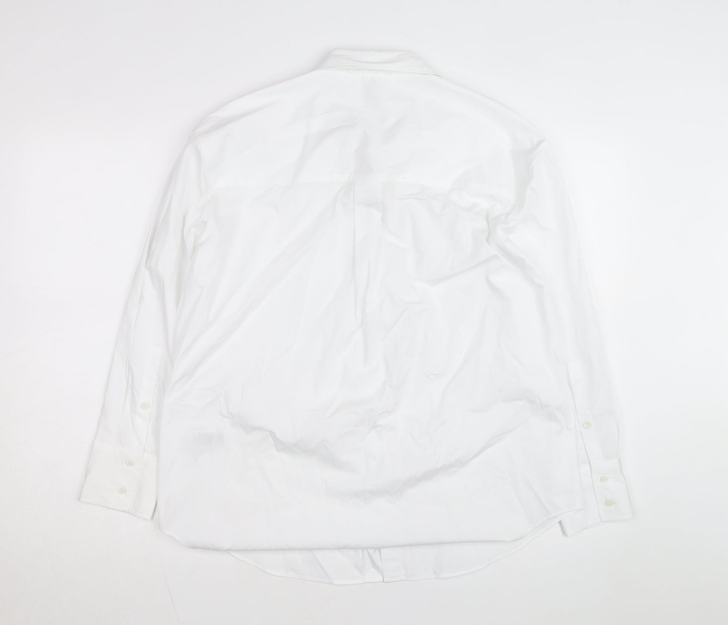 Marks and Spencer Men's White Regular Fit Long Sleeve Cotton Shirt Size 15