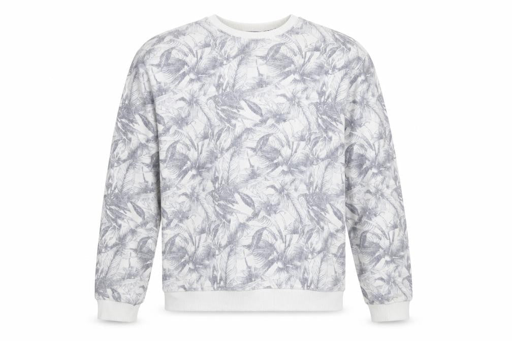Bagarda Men's Grey Floral Crew Neck Sweatshirt Size M