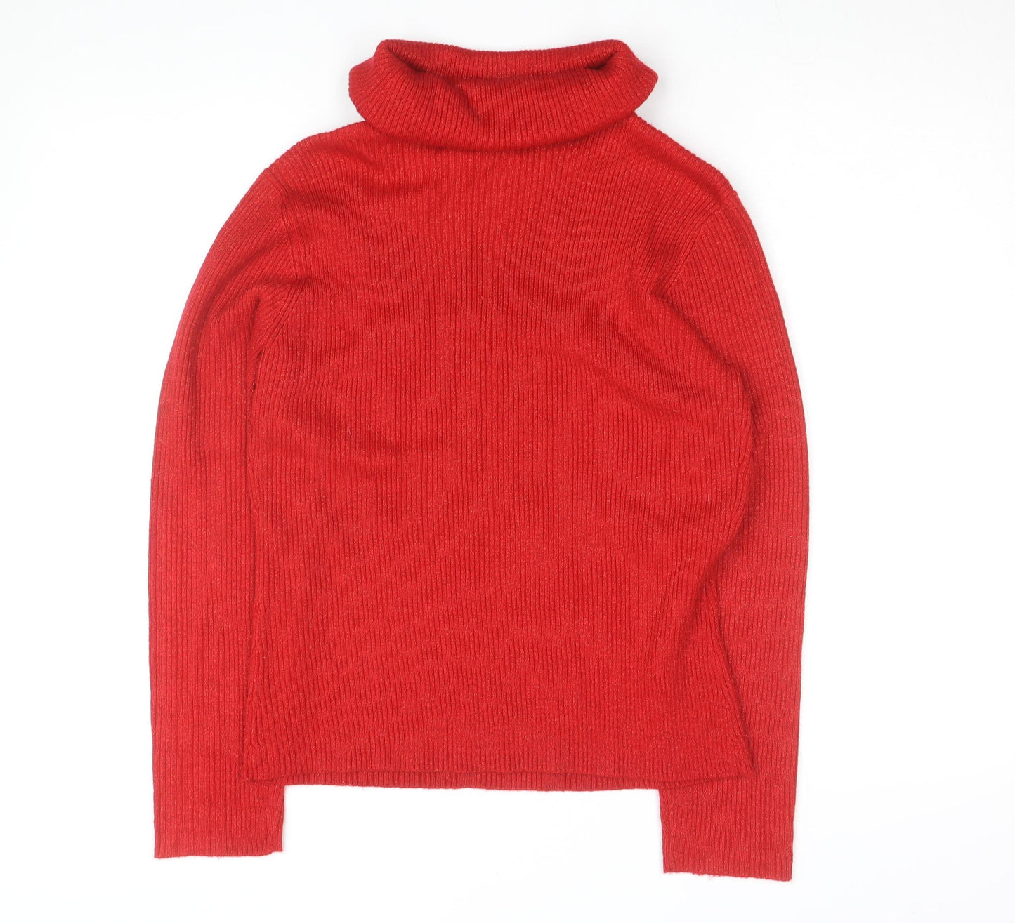 OUTFIT Women's Red Roll Neck Knit Jumper Size L Long Sleeve