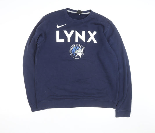 Nike Men's Blue Lynx Crew Neck Sweatshirt Size L Sports Pullover