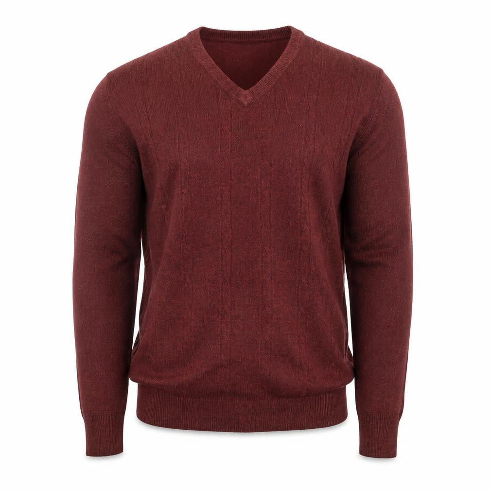 Dockers Men's Red V-Neck Acrylic Jumper Size S Classic Knit