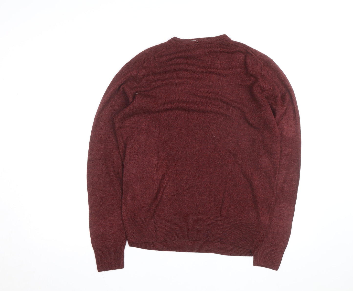 Dockers Men's Red V-Neck Acrylic Jumper Size S Classic Knit