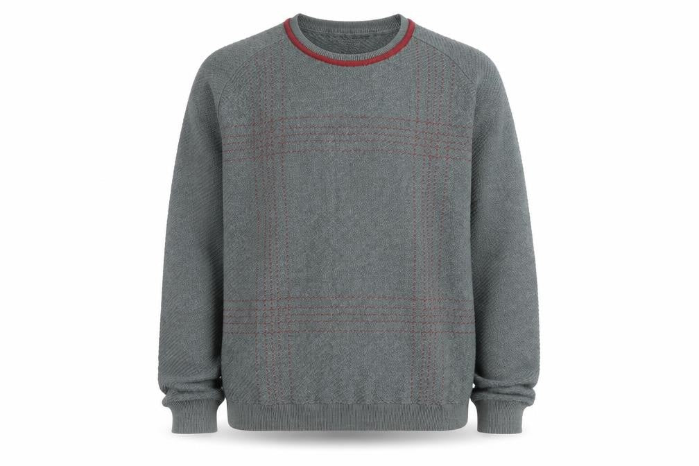 Emostar Men's Green Check Knit Pullover Jumper Size L
