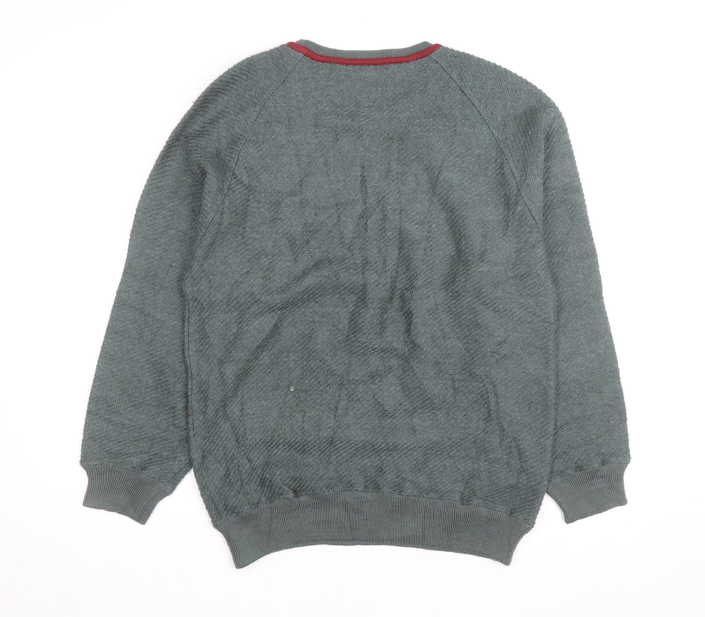 Emostar Men's Green Check Knit Pullover Jumper Size L