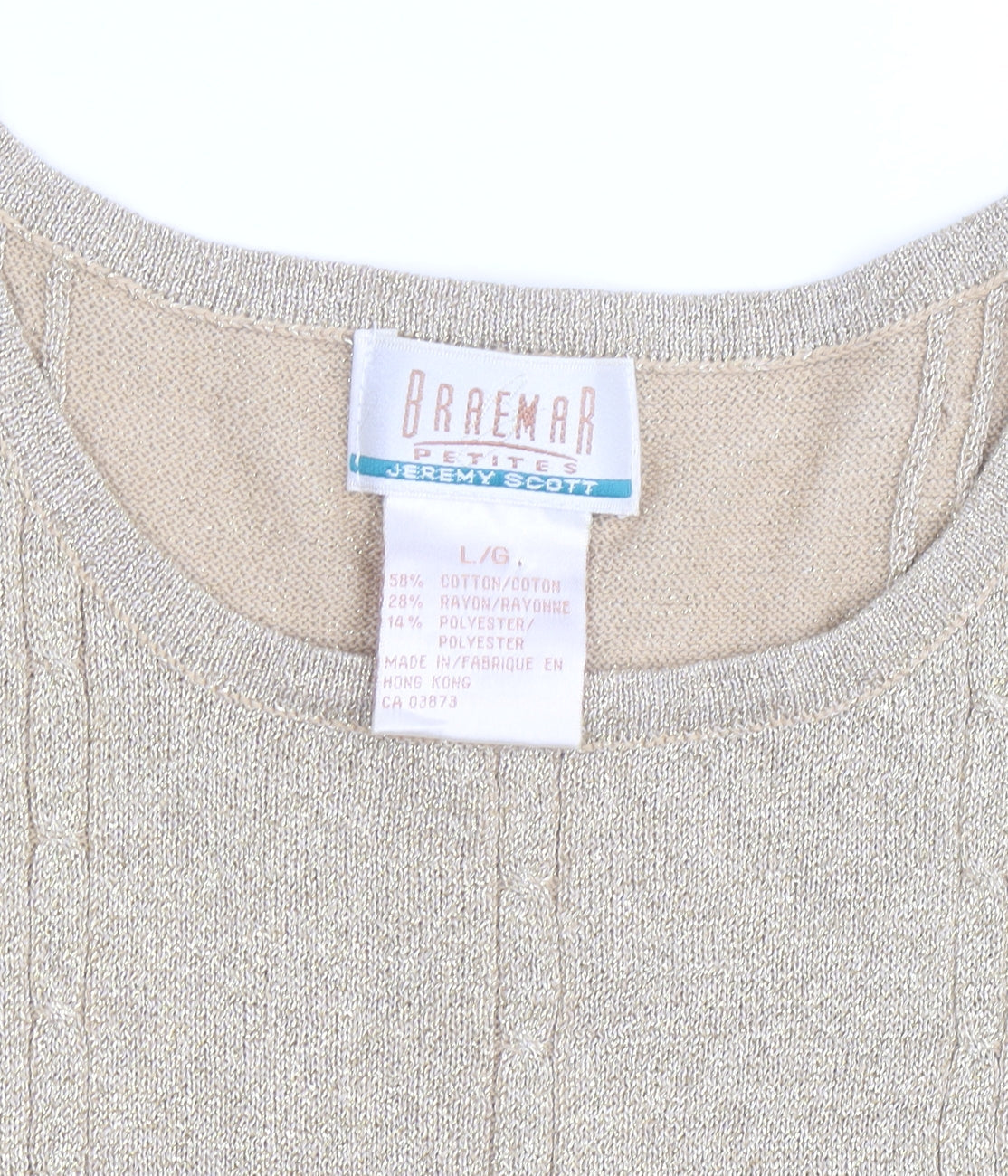 Braemar Petites Women’s Gold Short Sleeve Knit Top L