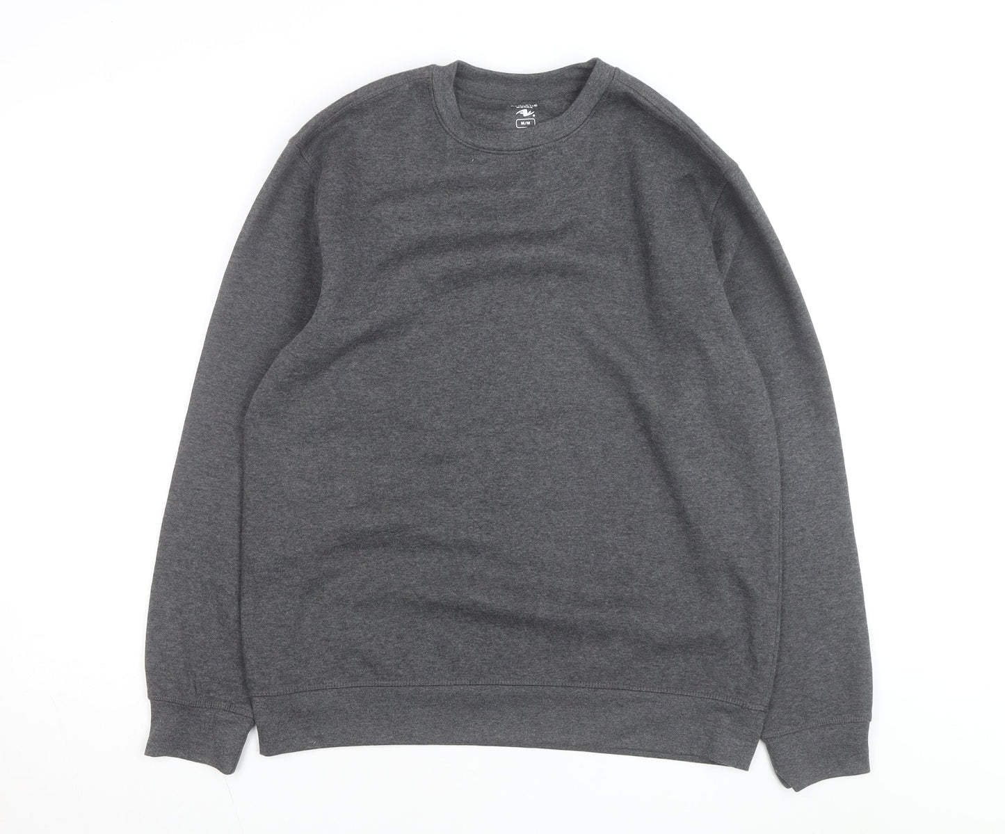 Athletic Works Mens Grey Crew Neck Pullover Sweatshirt M Regular Fleece