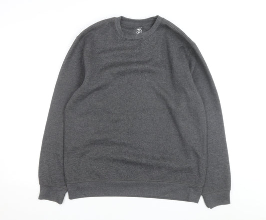 Athletic Works Mens Grey Crew Neck Pullover Sweatshirt M Regular Fleece