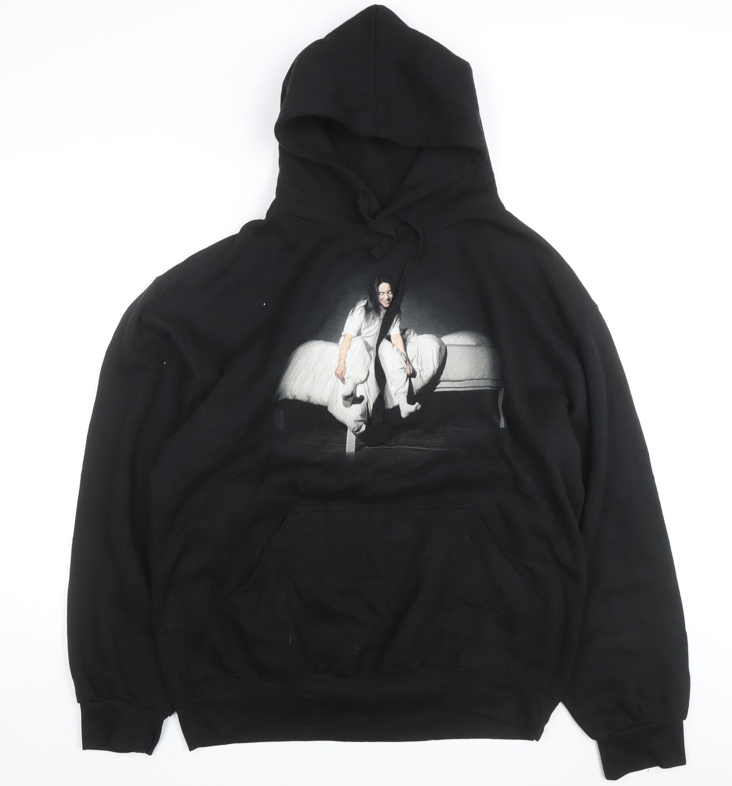 Billie Eilish Unisex Black XL Pullover Hoodie Graphic Fleece