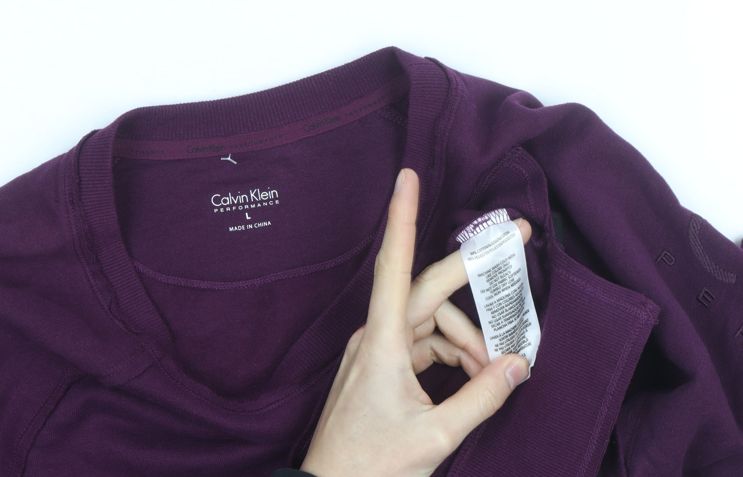 Calvin Klein Men's Purple Crew Neck Performance Sweatshirt L